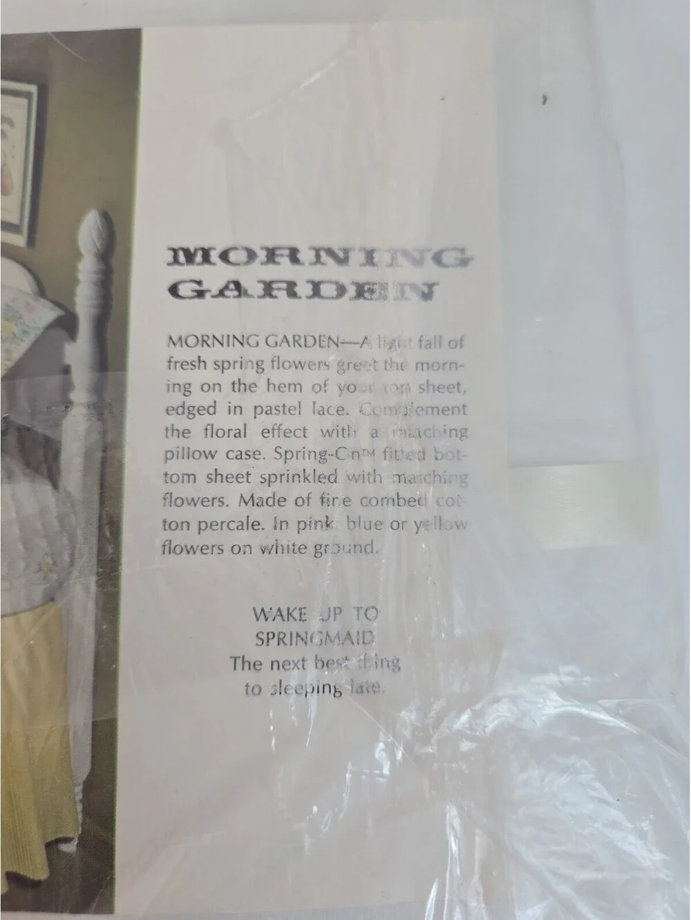Vintage Springmaid Combed Percale Double Size Flat Bed Sheet Morning Garden